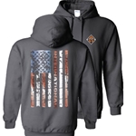 I689 - Flag Hooded Sweatshirt - CHARCOAL