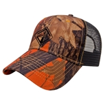 I483-V - Orange Ridge Camo with Black Mesh Back